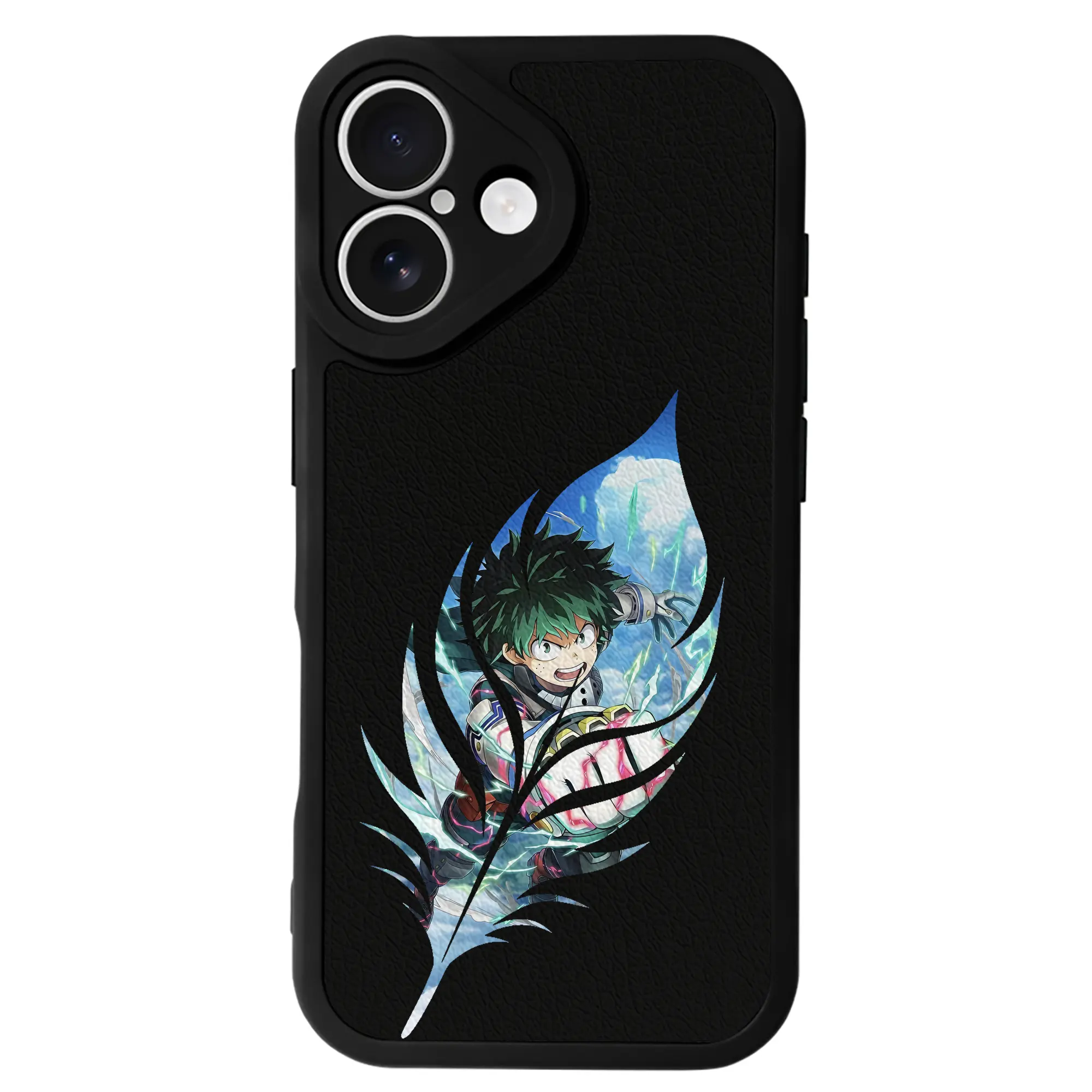 僕のヒーローアカデミア グッズ,緑谷出久 - IPhone 16シリーズ対応 ・ シリコンスマホケース ・ レザー調 ・ 高精度フィット ・ 耐衝撃 ・ ワイヤレス充電対応 ・ 精密カット